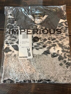Imperious Men’s 2XL Black & White Leopard Print Polo